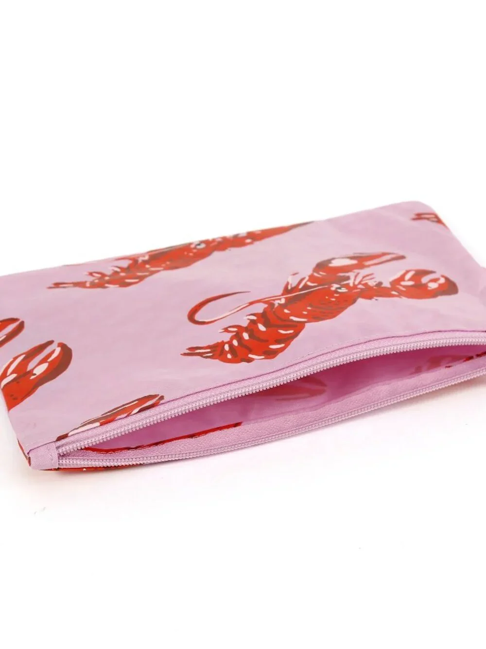 NWOT Baggu Flat Pouch Large - Pink Lobster (Sea Creatures)